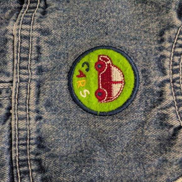 Vintage Cherokee Baby Car Embroidered Denim Overalls - Picture 3 of 5